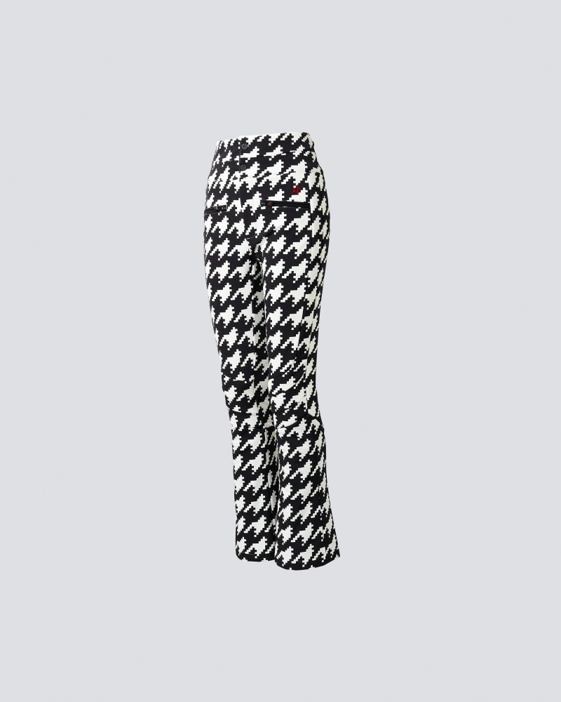 Perfect Moment Houndstooth Aurora High Taille Flare Pant Noir Blanche | 672509DHK