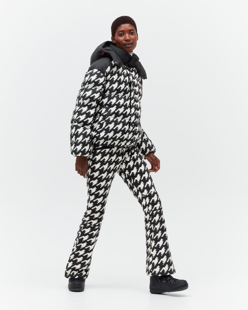 Perfect Moment Houndstooth Moment Puffer Noir Blanche | 863792FLC