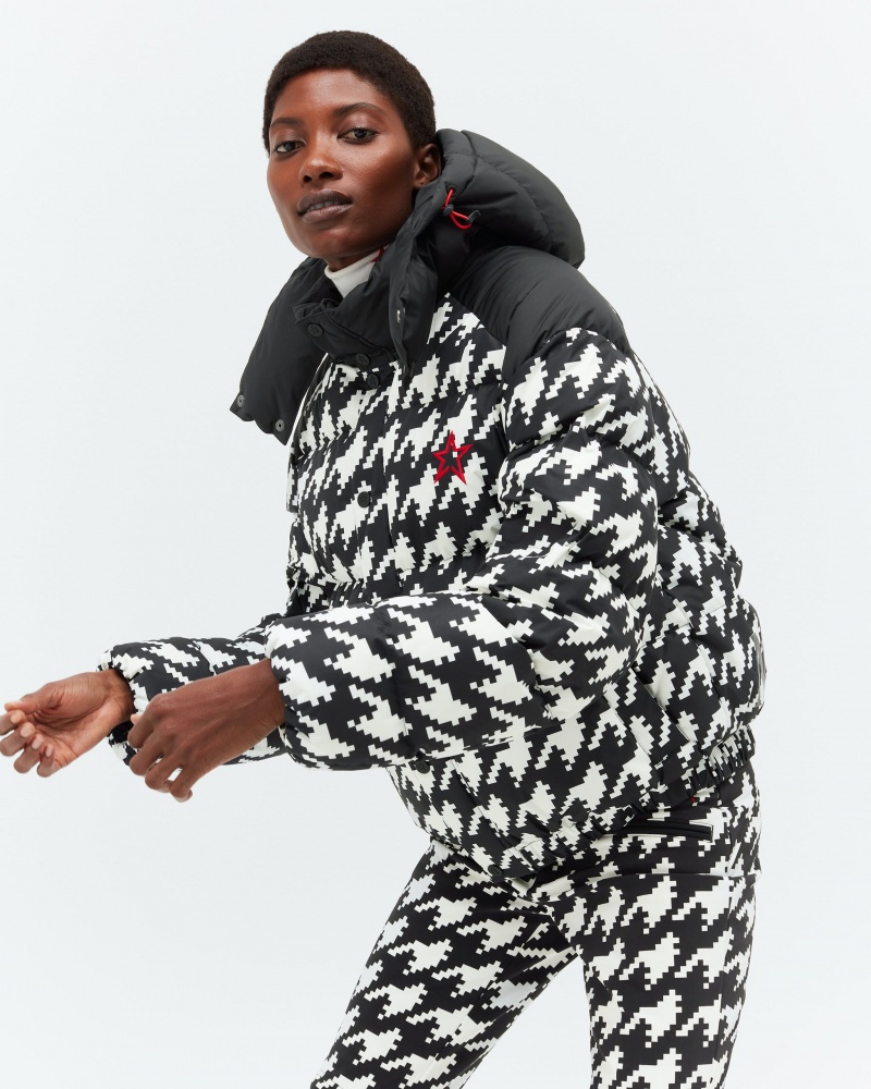 Perfect Moment Houndstooth Moment Puffer Noir Blanche | 863792FLC