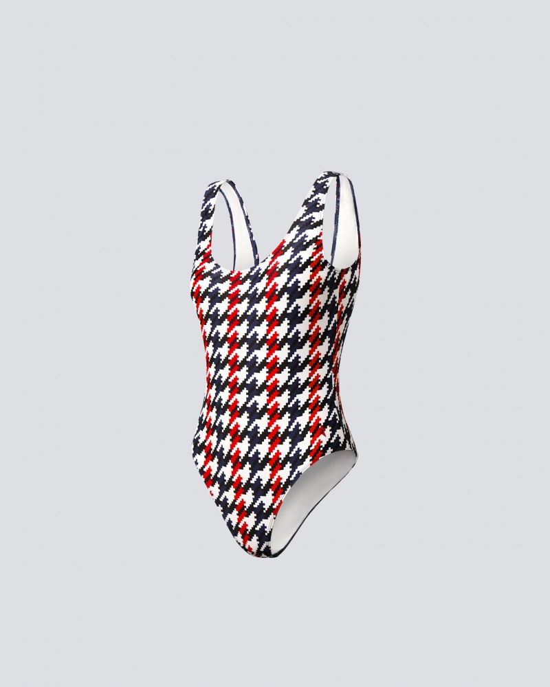 Perfect Moment Houndstooth One-Piece Swimsuit Houndstooth | 481073PDF