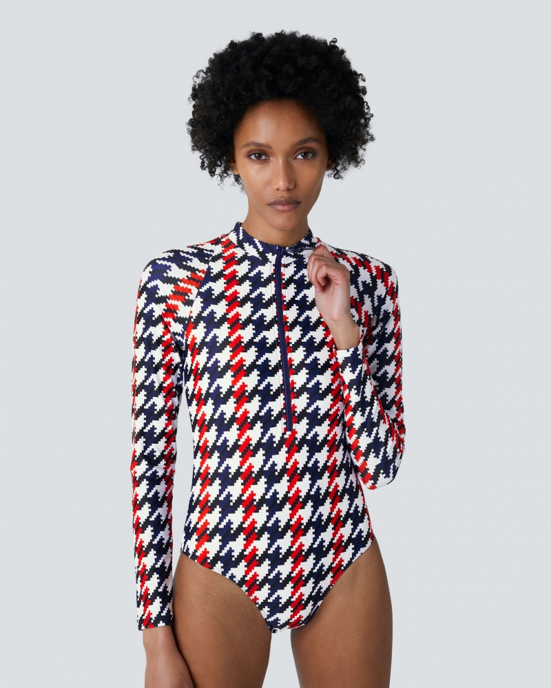 Perfect Moment Houndstooth PM Half-Zip Spring Suit Houndstooth | 528460RTS