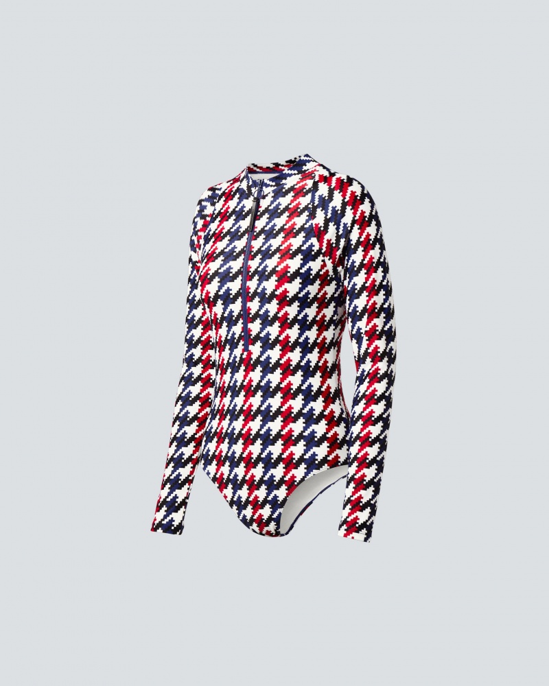 Perfect Moment Houndstooth PM Half-Zip Spring Suit Houndstooth | 528460RTS