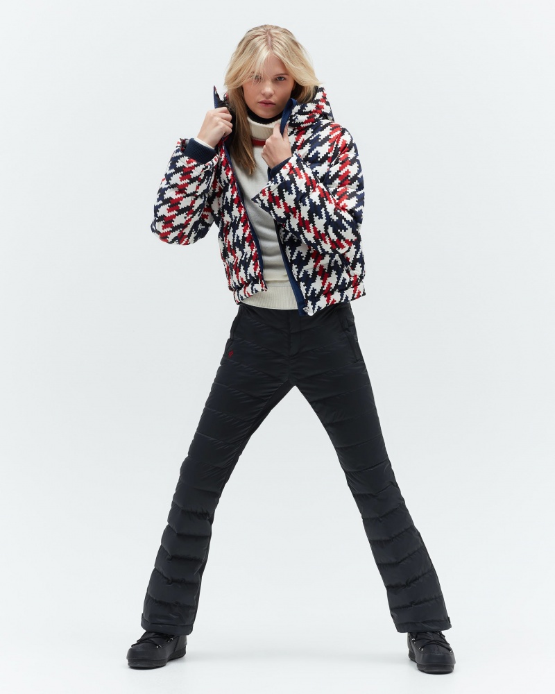 Perfect Moment Houndstooth Polar Flare Down Jacket Houndstooth | 840169UZV