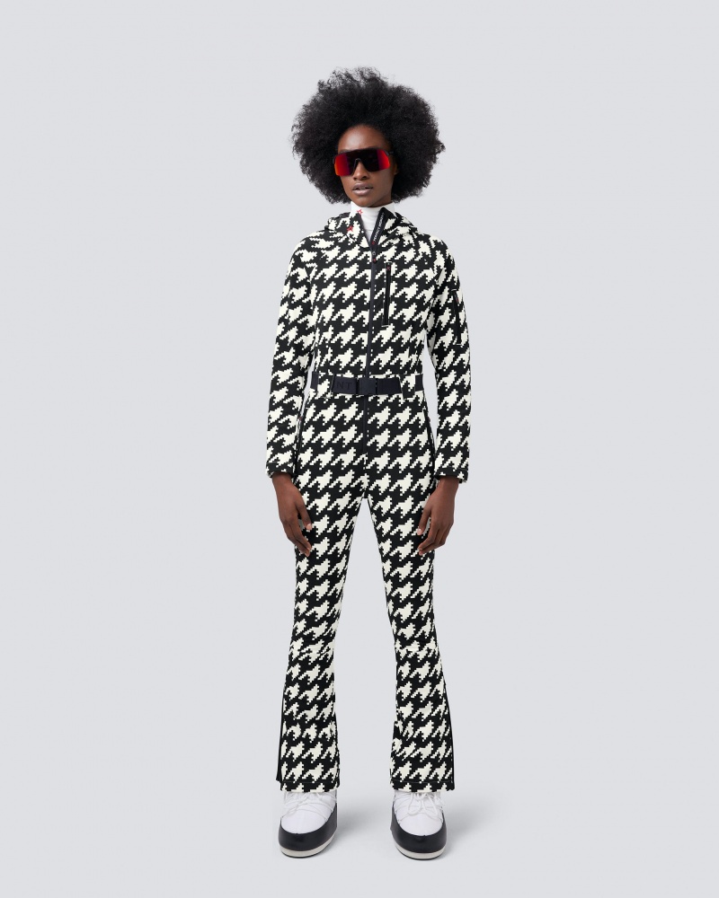 Perfect Moment Houndstooth Ski Suit Noir Blanche | 264359IGH