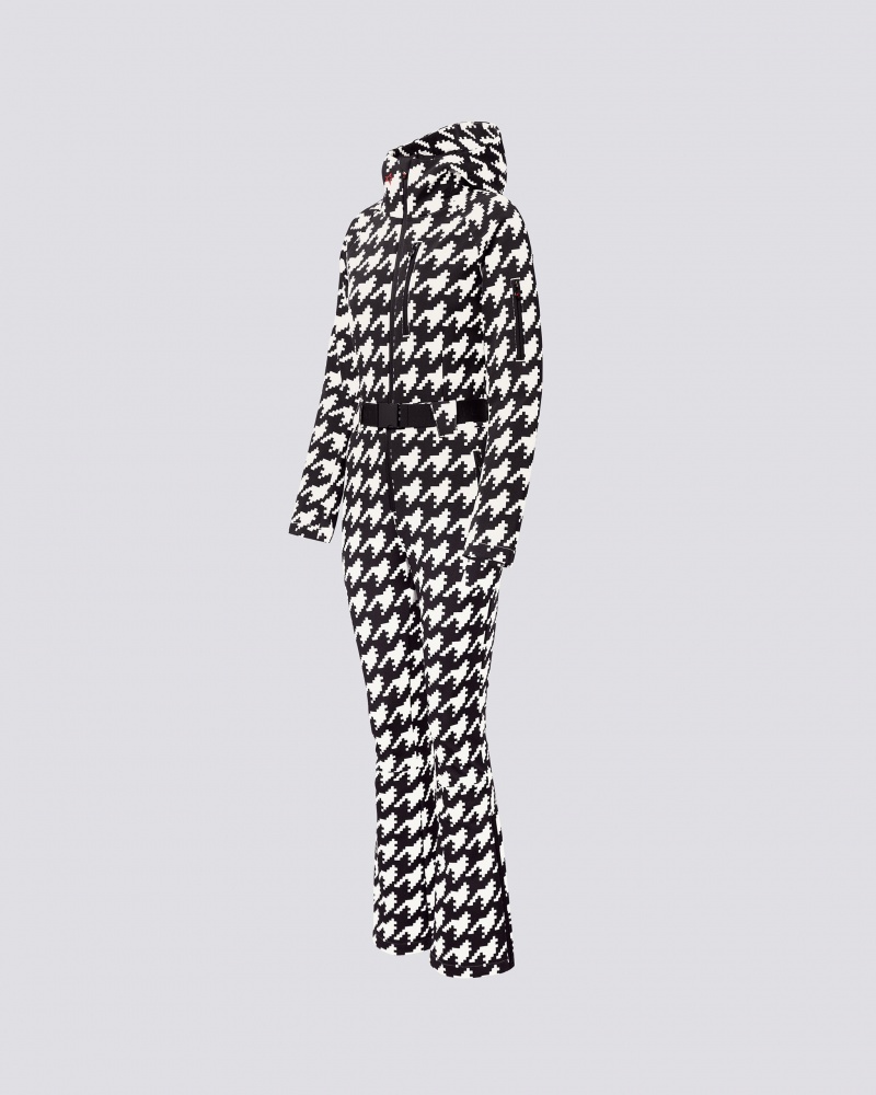 Perfect Moment Houndstooth Ski Suit Noir Blanche | 264359IGH