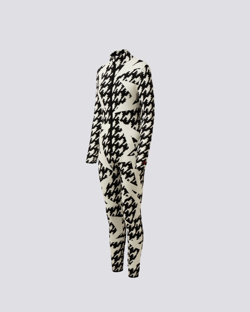 Perfect Moment Houndstooth Star Merino Laine Jumpsuit Noir Blanche | 439056UYS