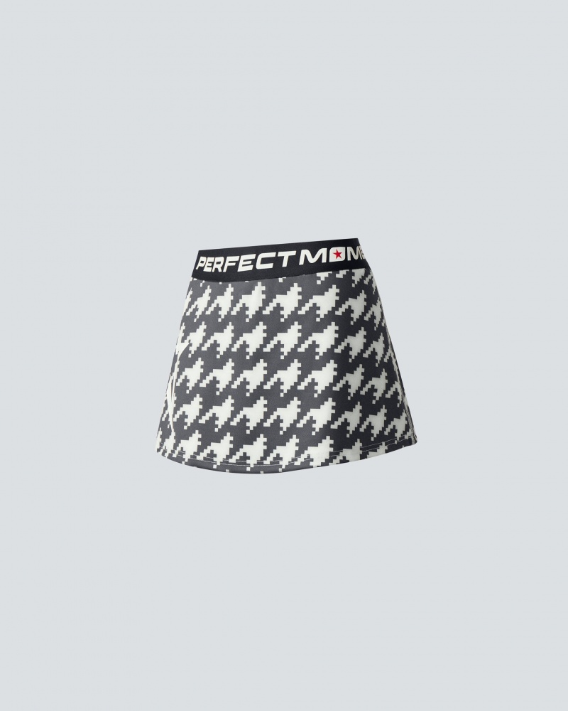 Perfect Moment Houndstooth Starlight Skirt Noir Blanche | 286475IAX