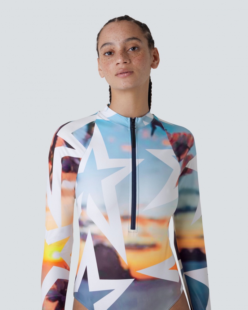 Perfect Moment Ibiza Print PM Half-Zip Spring Suit Ibiza Print | 128096NUY