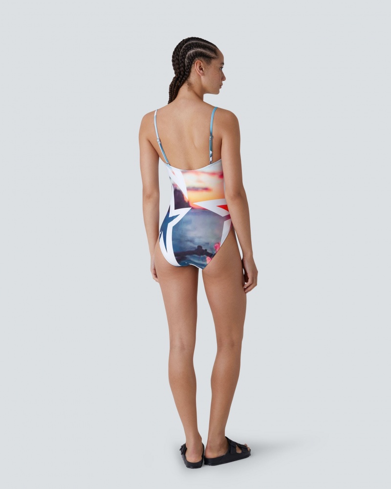 Perfect Moment Ibiza Sol One-Piece Swimsuit Ibiza Print | 243618BXG