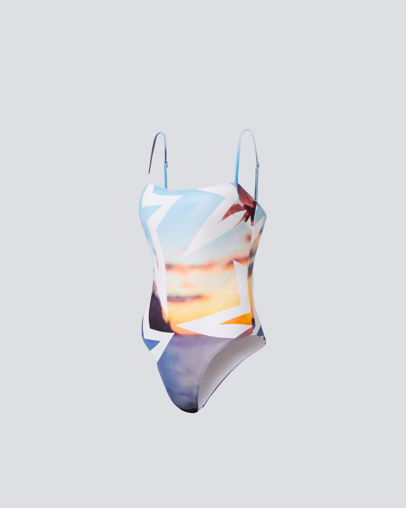 Perfect Moment Ibiza Sol One-Piece Swimsuit Ibiza Print | 243618BXG
