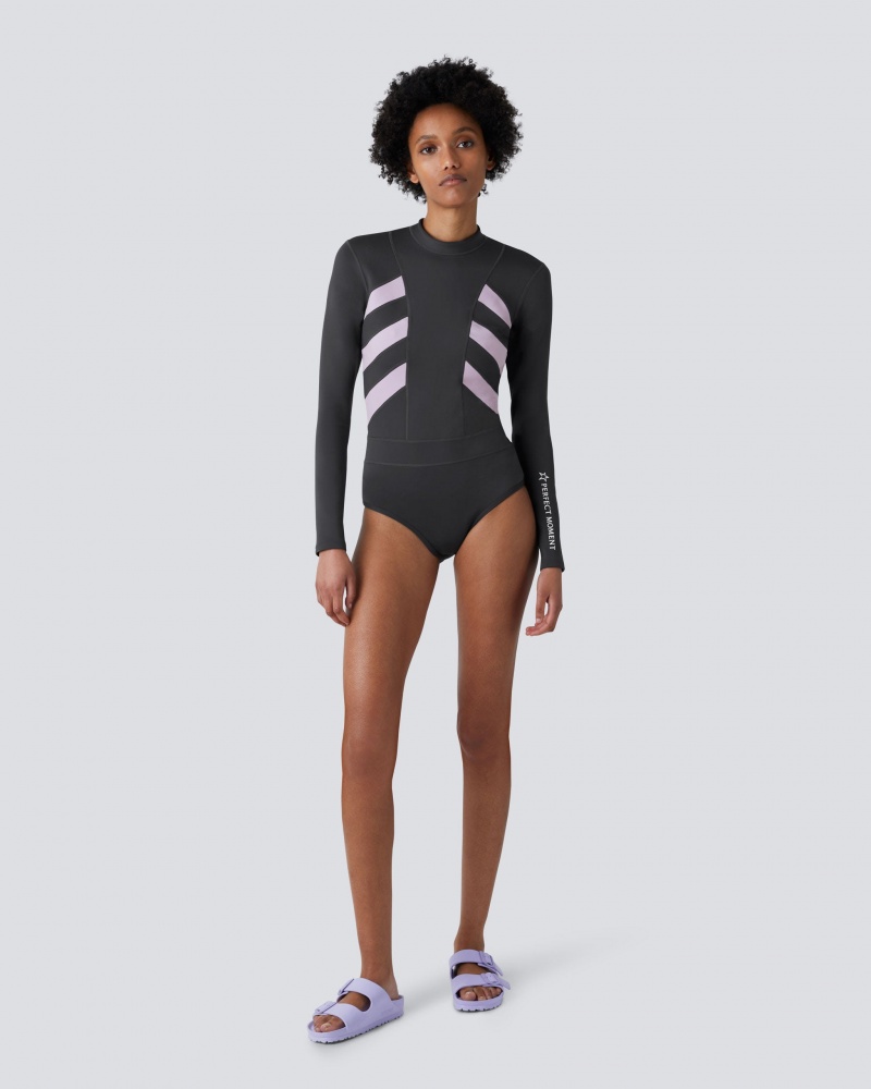 Perfect Moment Imok Wetsuit Asphalt Grey/Lilac | 648375KWF
