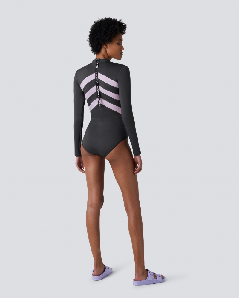 Perfect Moment Imok Wetsuit Asphalt Grey/Lilac | 648375KWF
