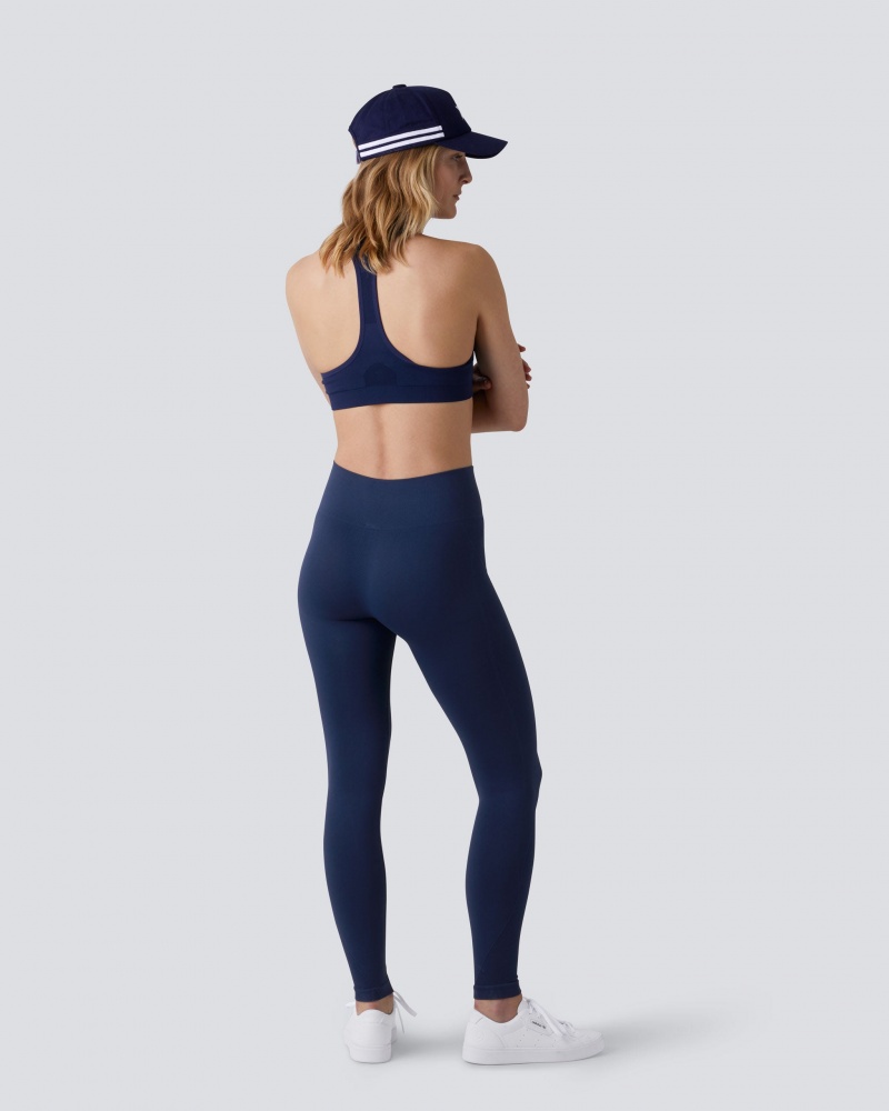 Perfect Moment Intarsia Fitness Top Bleu Marine | 183506ZRU