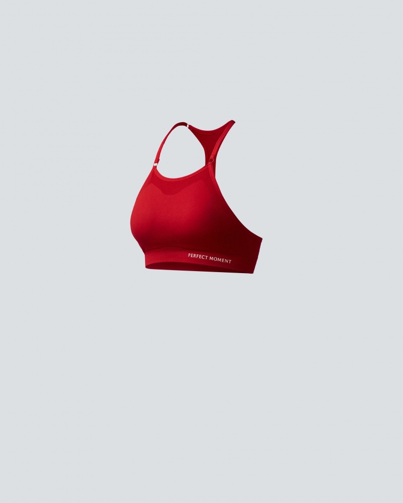 Perfect Moment Intarsia Fitness Top Rouge | 509874TDI