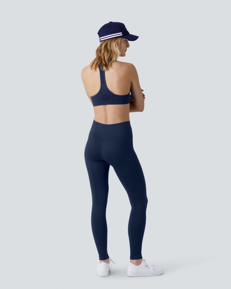 Perfect Moment Intarsia Leggings Bleu Marine | 027365PML