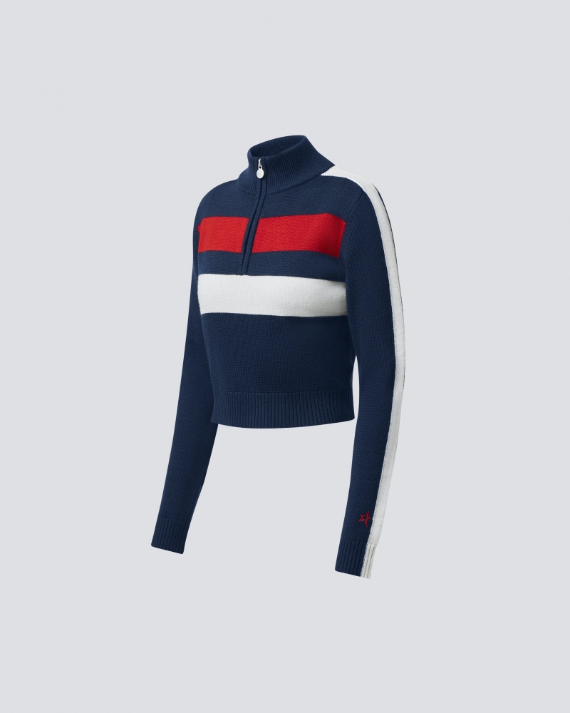 Perfect Moment Mania Merino Laine Top Bleu Marine | 153408GCQ