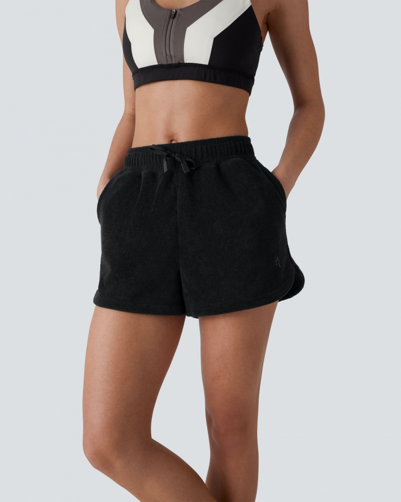 Perfect Moment Misty Towelling Shorts Noir | 013945JOY