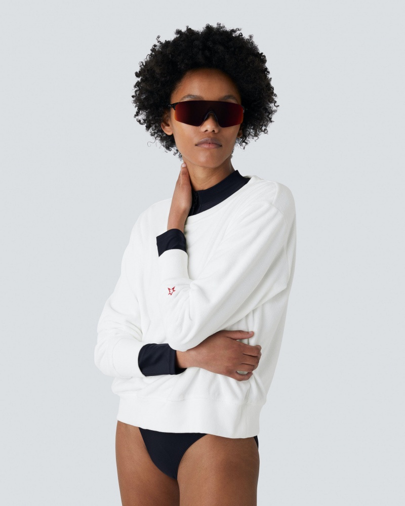 Perfect Moment Misty Towelling Top Blanche | 564812HLZ