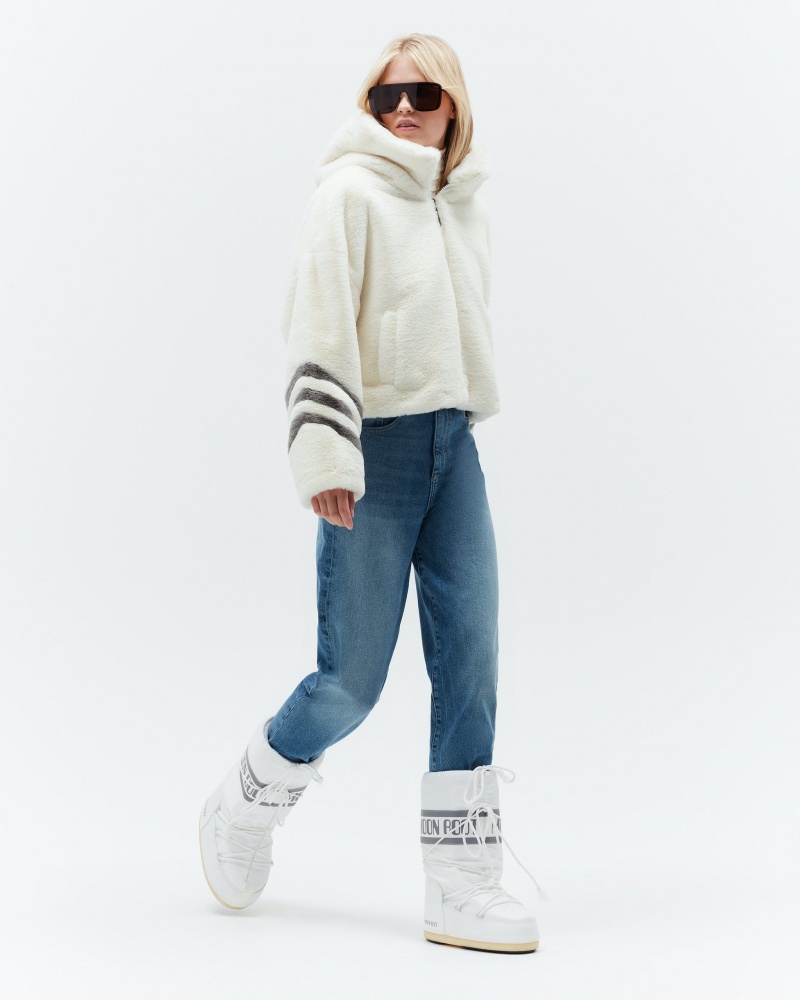 Perfect Moment Noelle Faux Fur Bomber Jacket Blanche | 721843IPU
