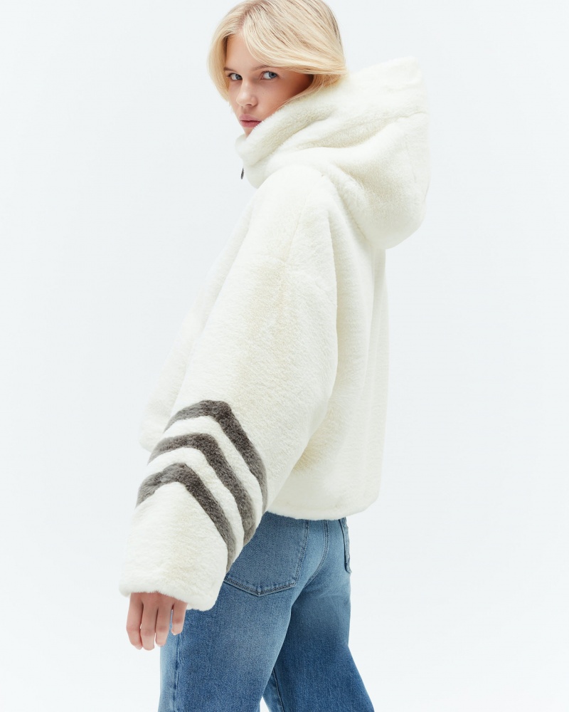 Perfect Moment Noelle Faux Fur Bomber Jacket Blanche | 721843IPU