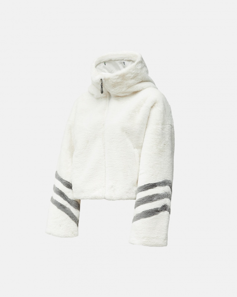 Perfect Moment Noelle Faux Fur Bomber Jacket Blanche | 721843IPU