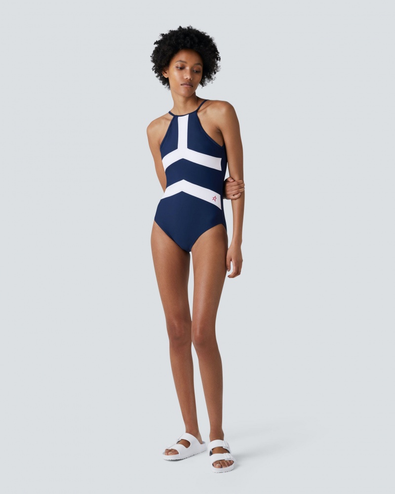 Perfect Moment Nordic Halter One-Piece Swimsuit Bleu Marine | 864017LEW