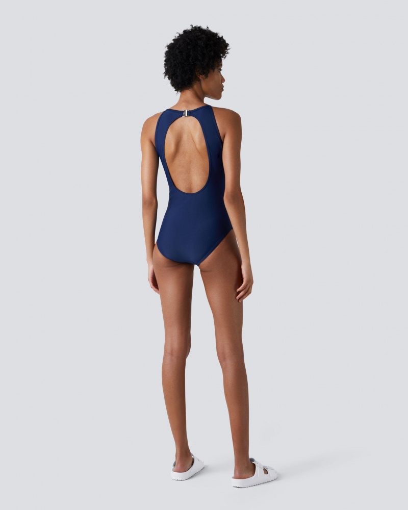 Perfect Moment Nordic Halter One-Piece Swimsuit Bleu Marine | 864017LEW