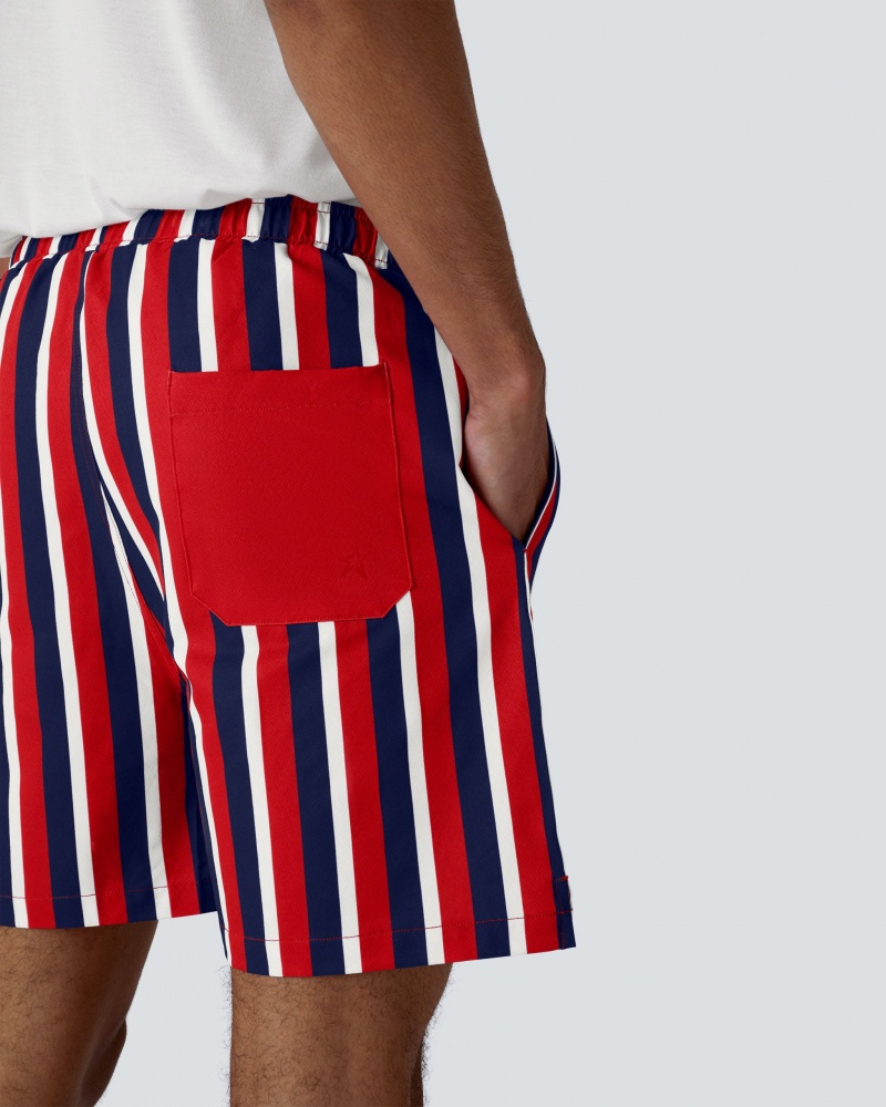 Perfect Moment PM Beach Shorts Bleu Marine Blanche Rouge | 189023WRM