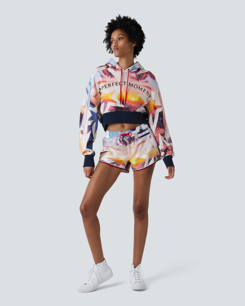 Perfect Moment PM Cropped Hoodie Ibiza Print | 295103SWP
