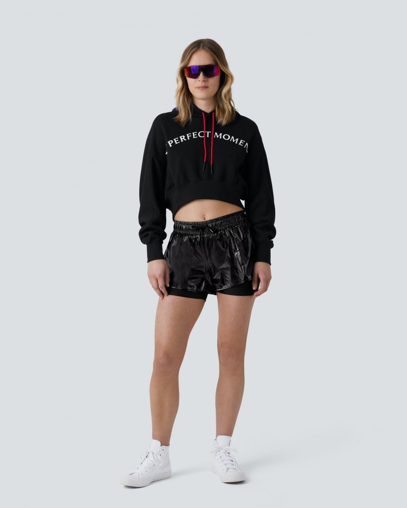 Perfect Moment PM Cropped Hoodie Noir | 903741LOH