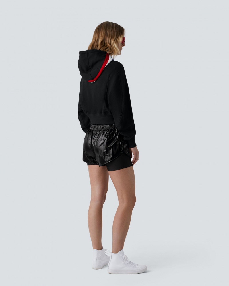 Perfect Moment PM Cropped Hoodie Noir | 903741LOH