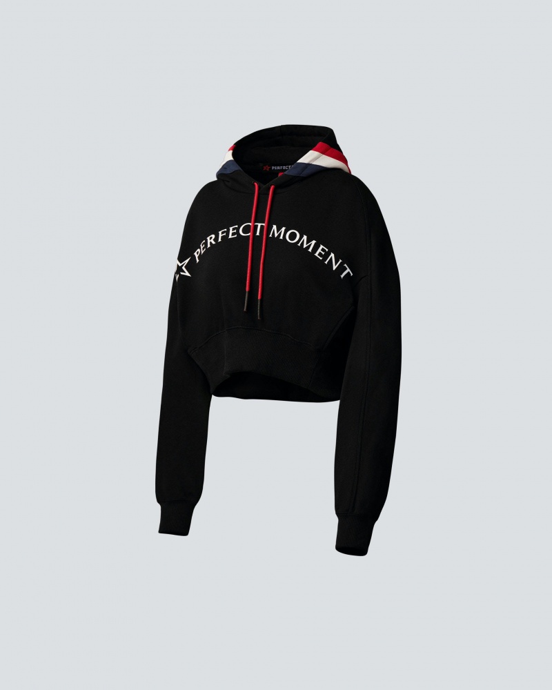 Perfect Moment PM Cropped Hoodie Noir | 903741LOH