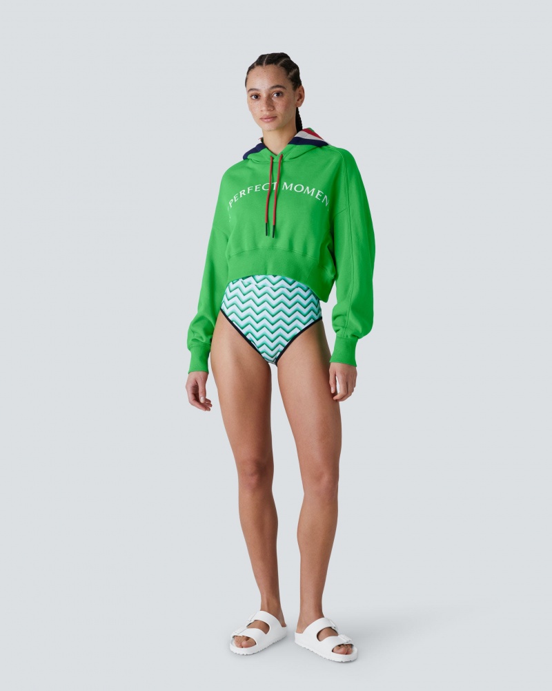Perfect Moment PM Cropped Hoodie Vert | 439581BJW