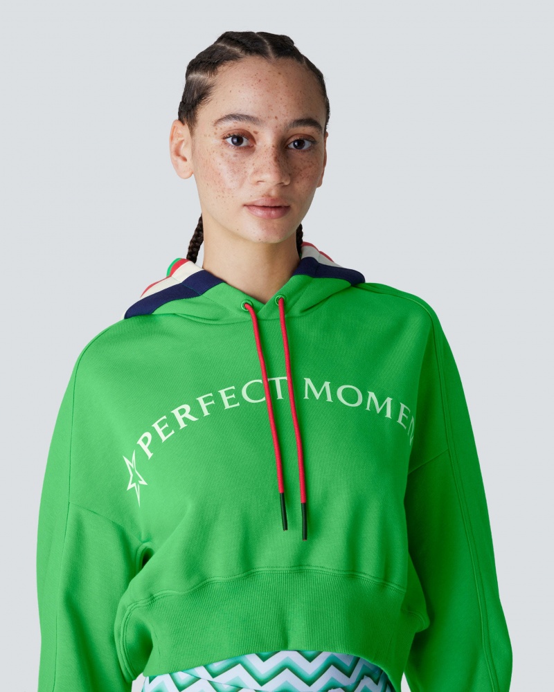 Perfect Moment PM Cropped Hoodie Vert | 439581BJW