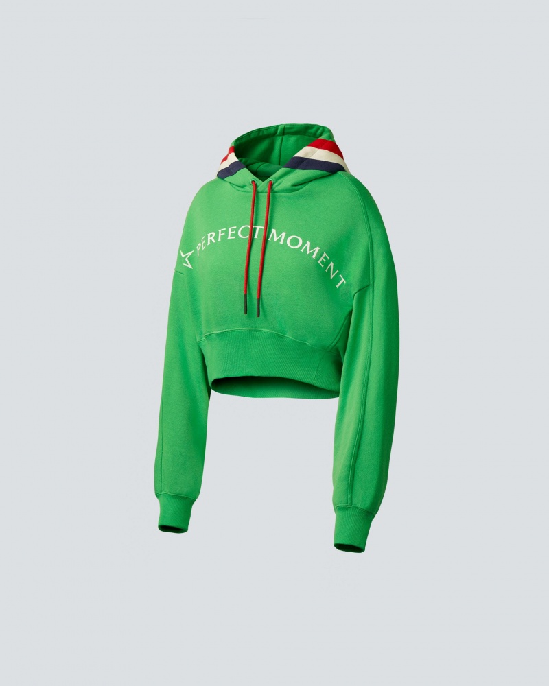 Perfect Moment PM Cropped Hoodie Vert | 439581BJW