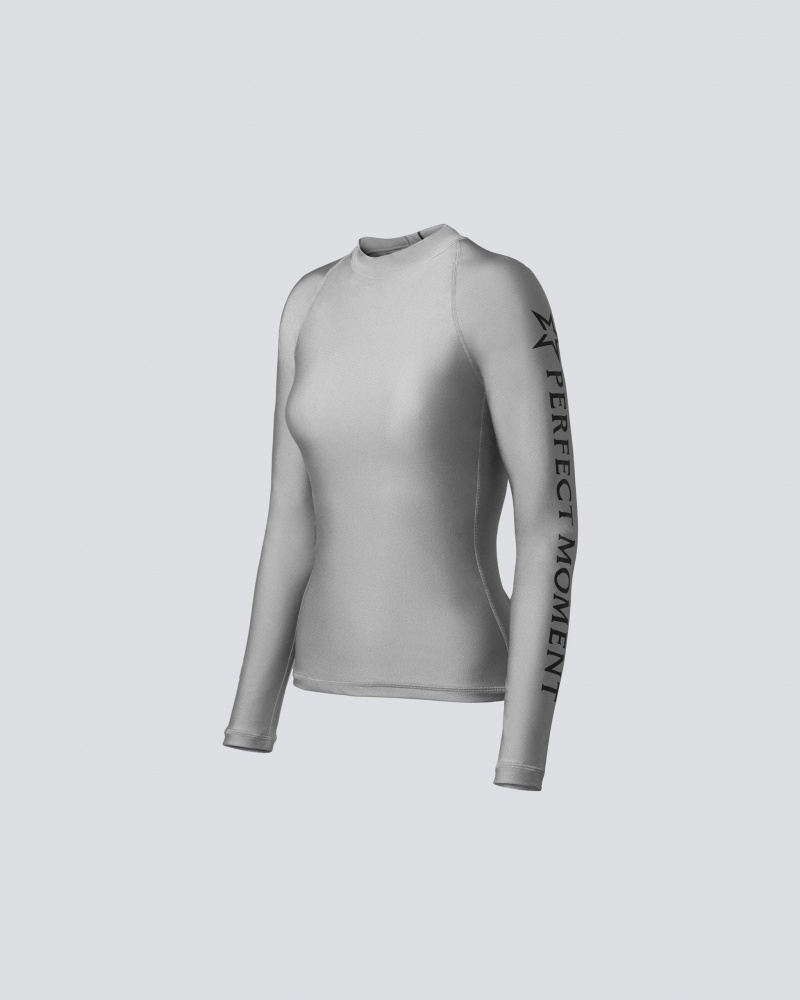 Perfect Moment PM Long Sleeve Rash Guard Argent | 401736FPR