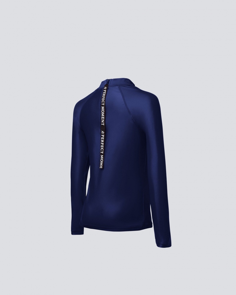 Perfect Moment PM Long Sleeve Rash Guard Bleu Marine | 785620CIM