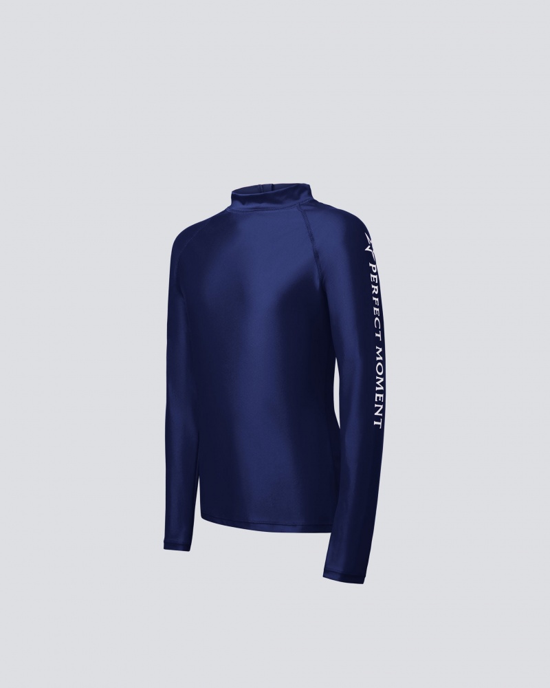 Perfect Moment PM Long Sleeve Rash Guard Bleu Marine | 785620CIM