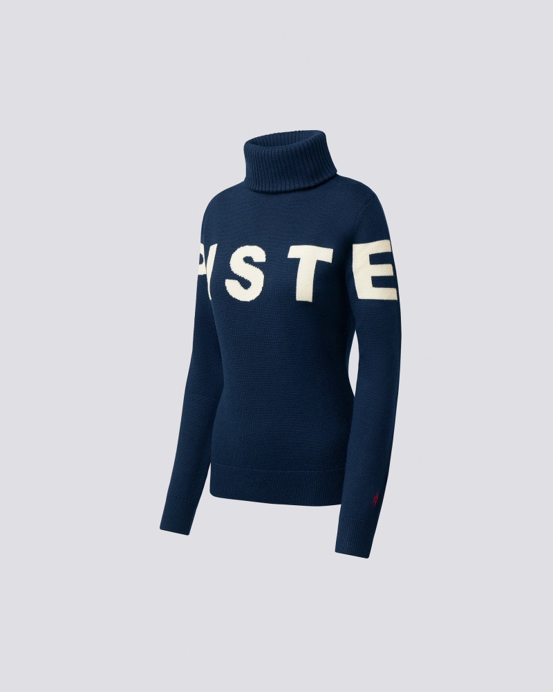 Perfect Moment Piste Merino Laine Pull Bleu Marine | 307196LJR