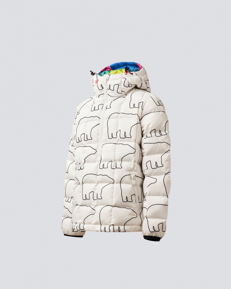 Perfect Moment Polar Bear Reversible Nanuk Down Jacket Blanche Noir | 491856CPZ