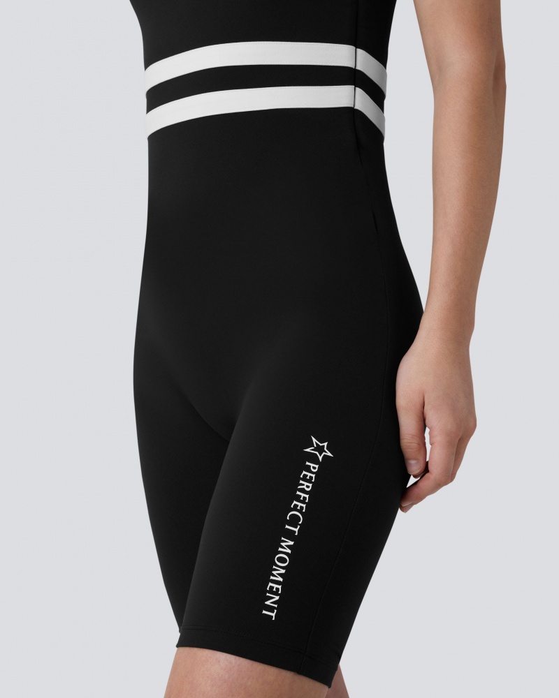 Perfect Moment Seamless Stripe Fitness Suit Noir | 417860GLJ