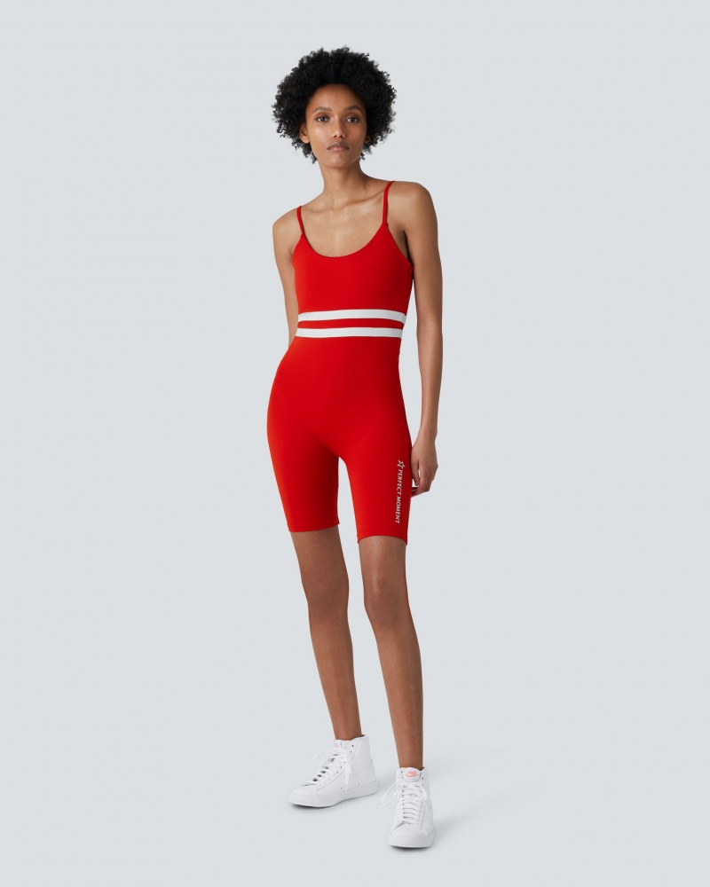 Perfect Moment Seamless Stripe Fitness Suit Rouge | 061285FKO