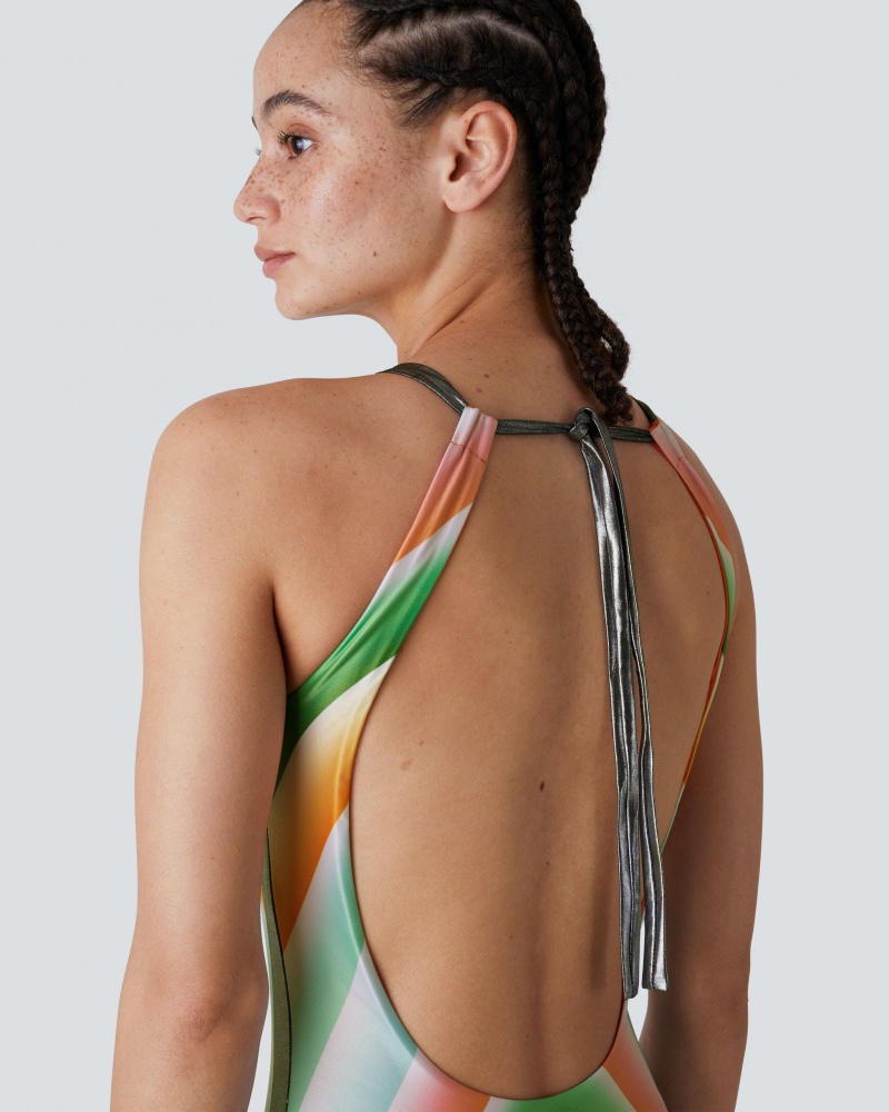 Perfect Moment Serpentine Reversible One-Piece Swimsuit Rainbow Pastel | 465182END