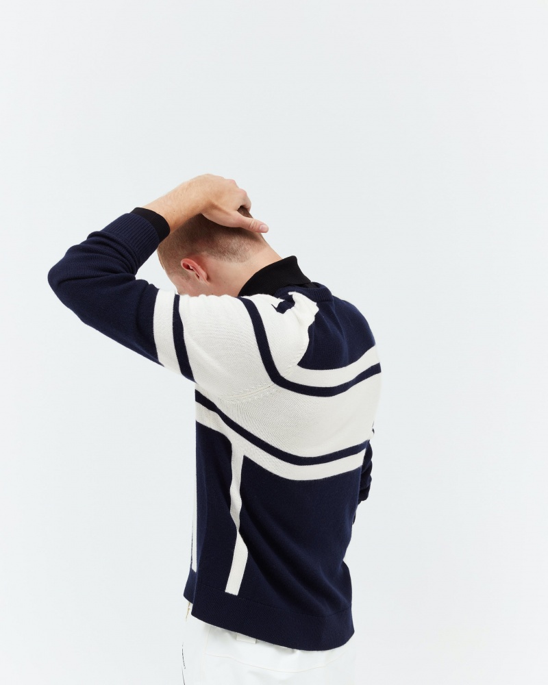 Perfect Moment Ski Merino Laine Pull Bleu Marine | 723948EPV