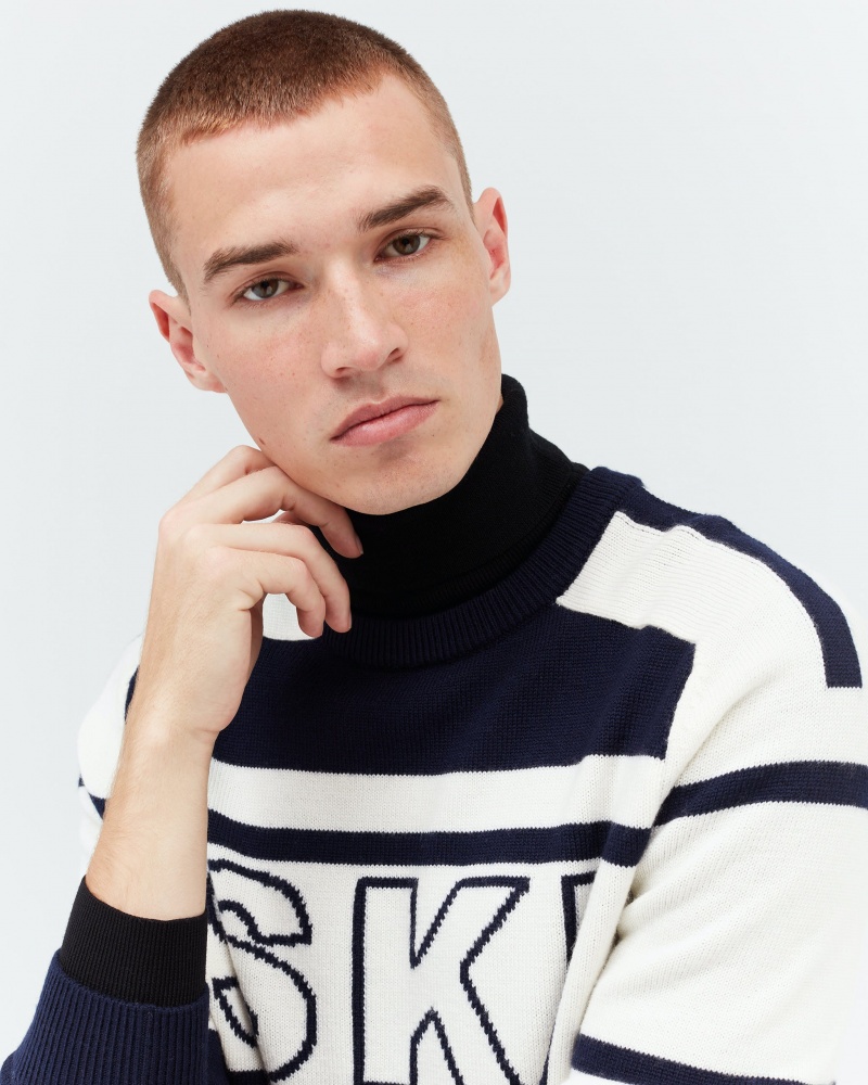 Perfect Moment Ski Merino Laine Pull Bleu Marine | 723948EPV