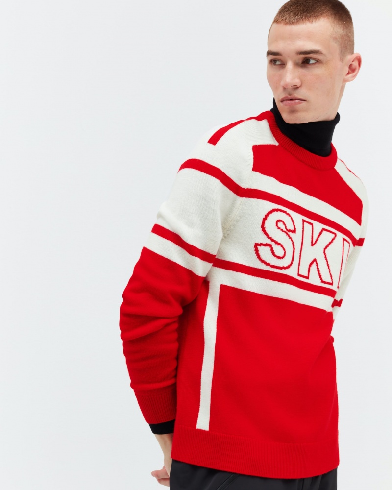 Perfect Moment Ski Merino Laine Pull Rouge | 546798CET