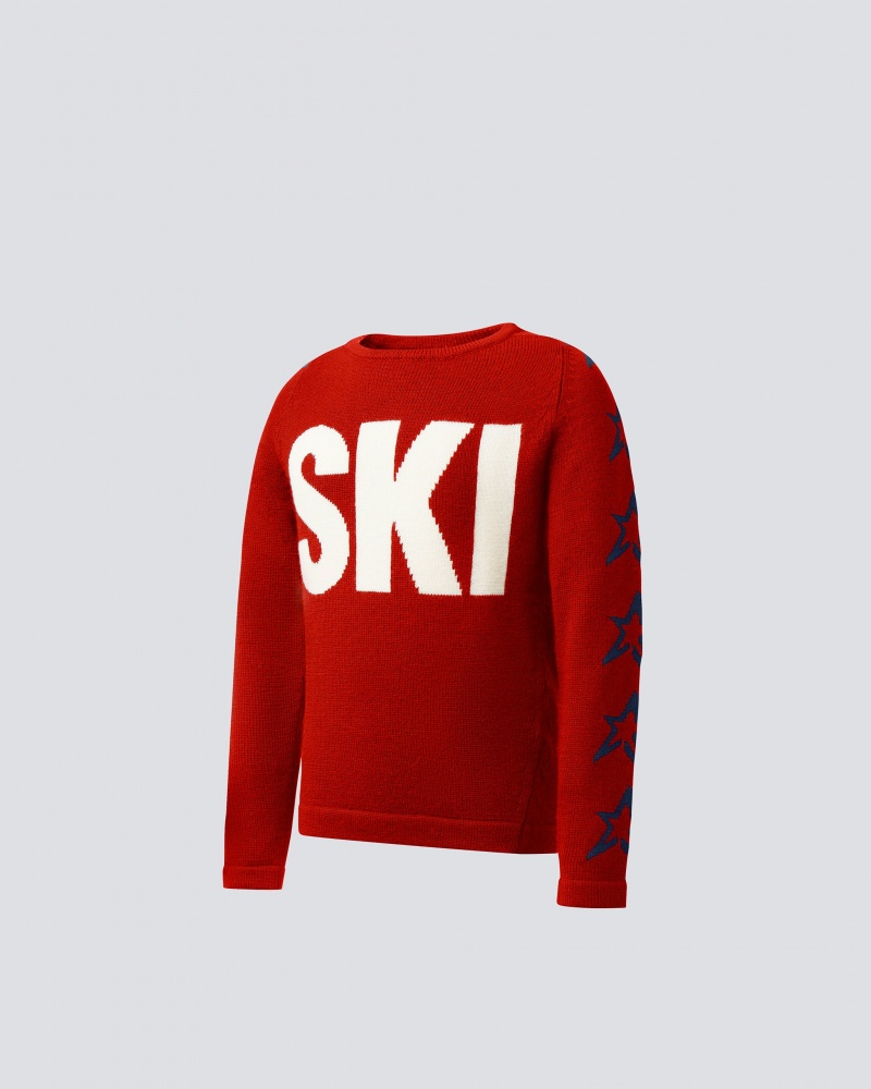 Perfect Moment Ski Merino Laine Pull Rouge | 981074UPX