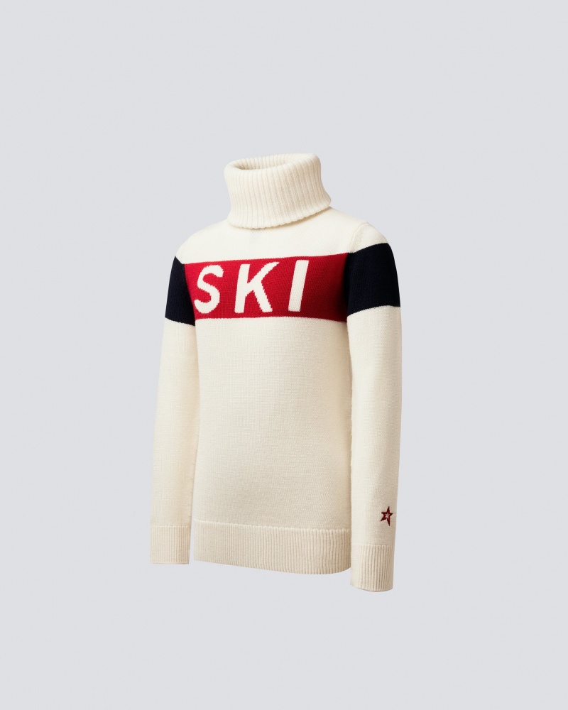 Perfect Moment Ski Merino Laine Turtleneck Blanche | 076492WGP