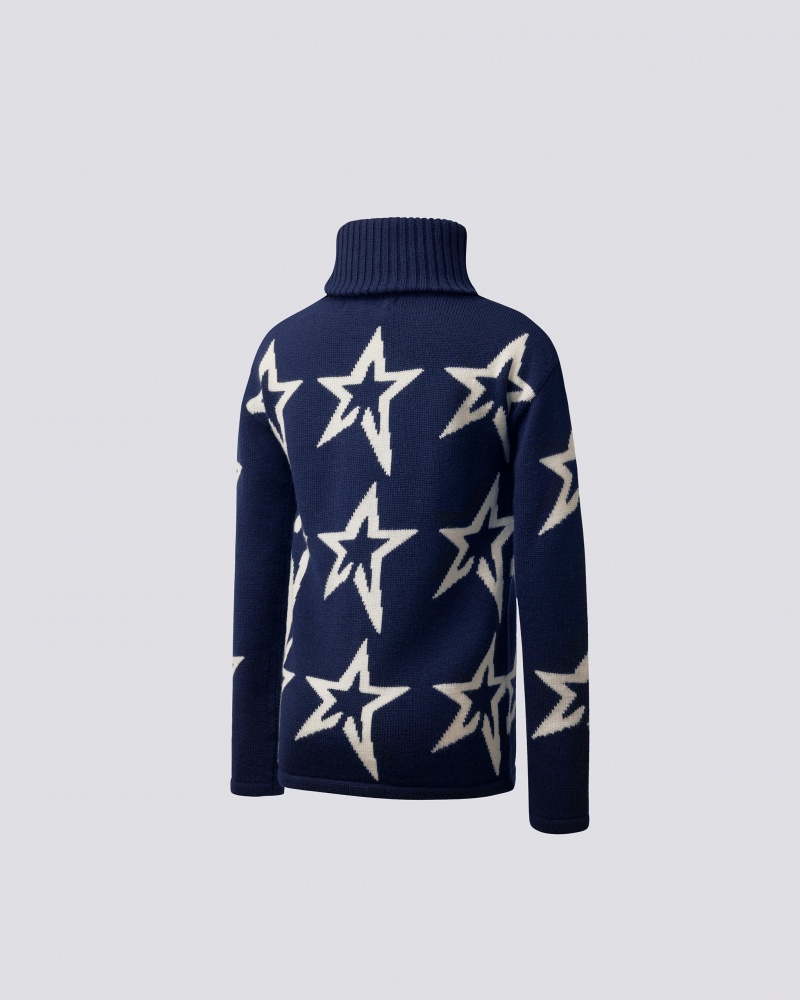Perfect Moment Star Dust Merino Laine Pull Bleu Marine | 975386UCH