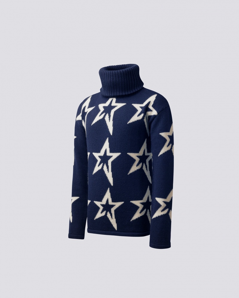 Perfect Moment Star Dust Merino Laine Pull Bleu Marine | 975386UCH